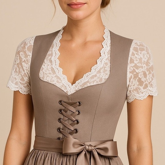 New Small White Lace Dirndl Blouse Undershirt Top Stretchy V Neck Crop - Picture 1 of 4